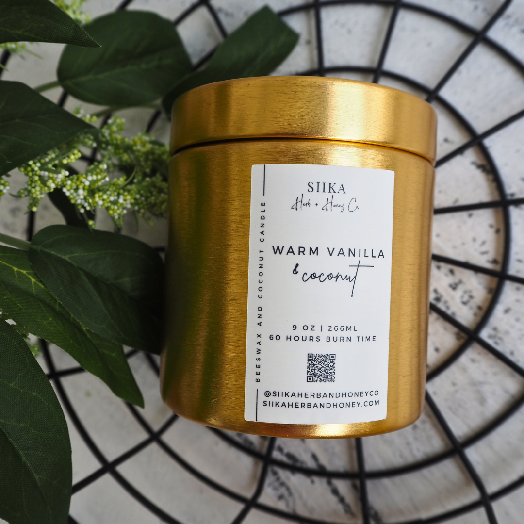 Warm Vanilla & Coconut | Beeswax Candle