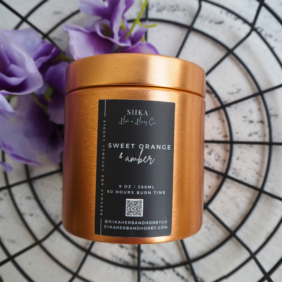 Sweet Orange & Amber | Beeswax Candle